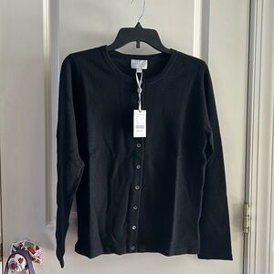 PURE Collection Black Cashmere Cardigan 8/10 NWT